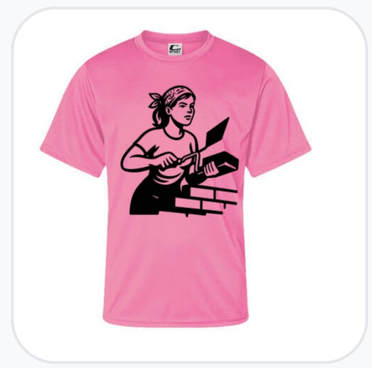 Steel-Toed Sisters™ Hi-Vis Pink Bricklayer Tee